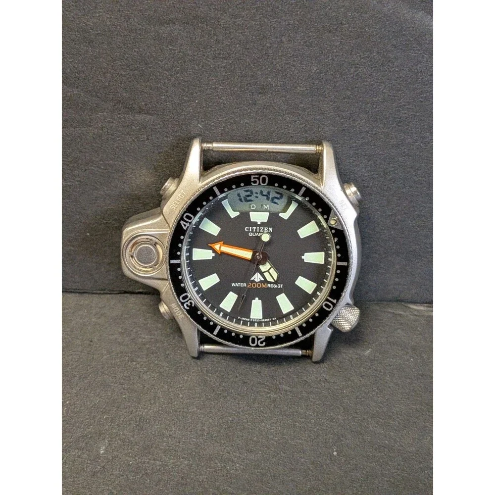 Citizen Promaster Aqualand Quartz 200m Diver Watch, SS Case, Black Rubber **Reed